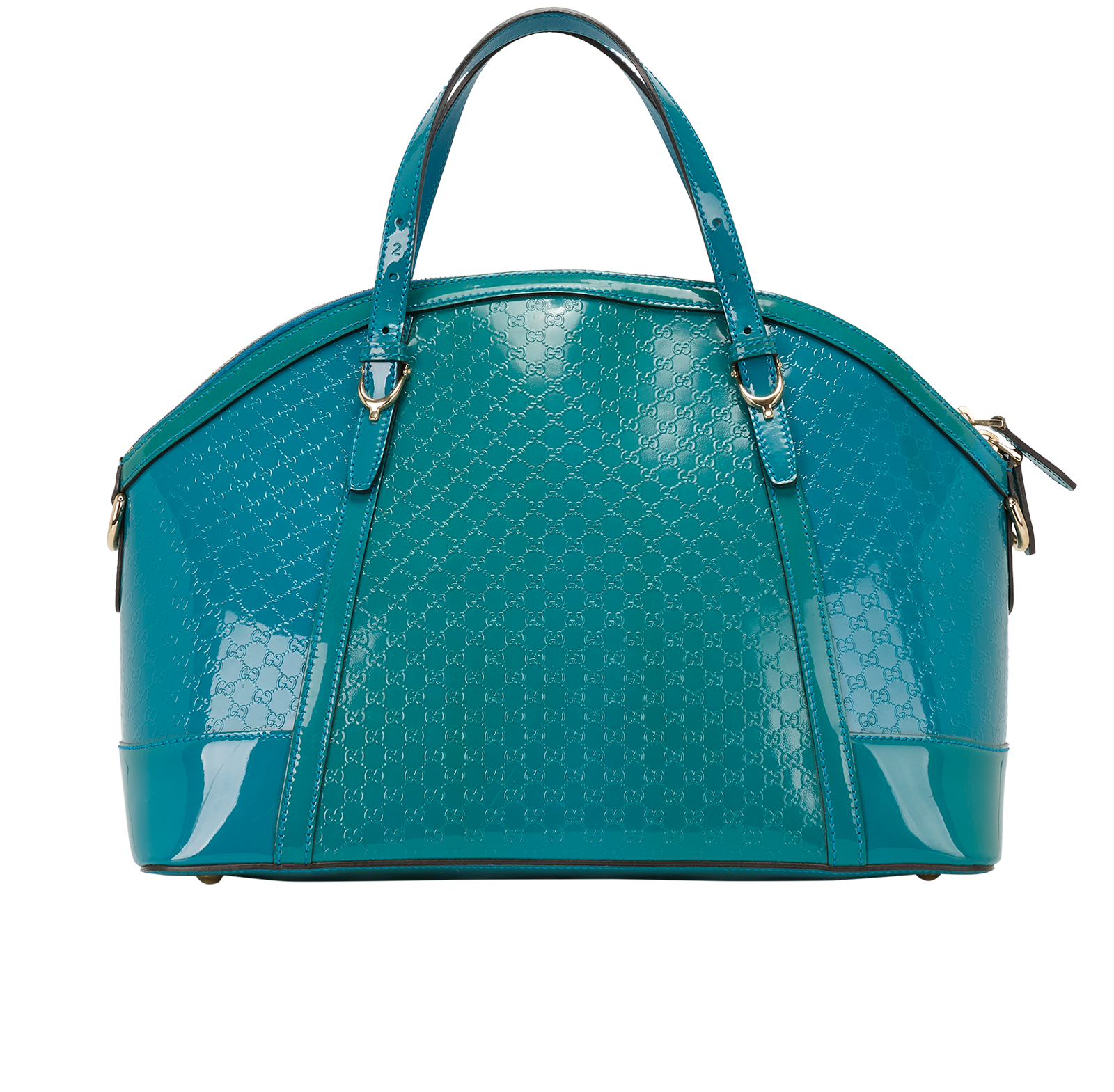 Guccissima Dome Bag, &pound;310, Handbags, Blue, Patent Leather, Back view